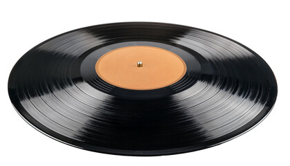 A vintage vinyl record set against a transparent background.