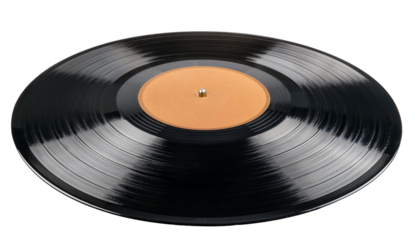 A vintage vinyl record set against a transparent background.