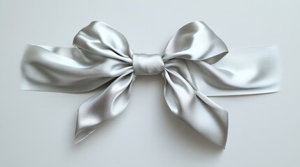 silver bow on a white background