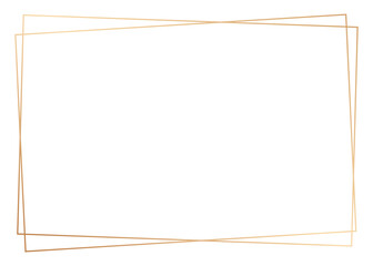 Rectangle gold frame png geometric shape, transparent background