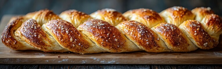 Rustic Garlic Babka Bread on Dark Background