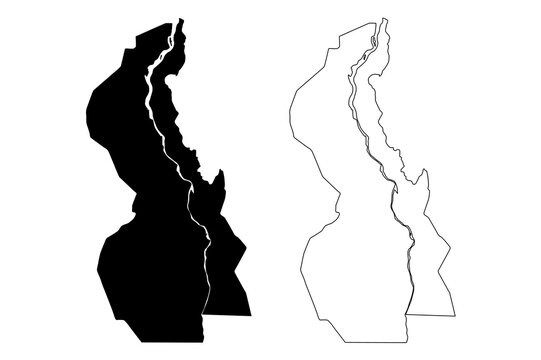 White Nile state (Republic of the Sudan, North Sudan) map vector illustration, scribble sketch White Nile map