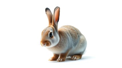 AI Generated Bunny Photo - Isolated White Background - Bright Colors - High Quality