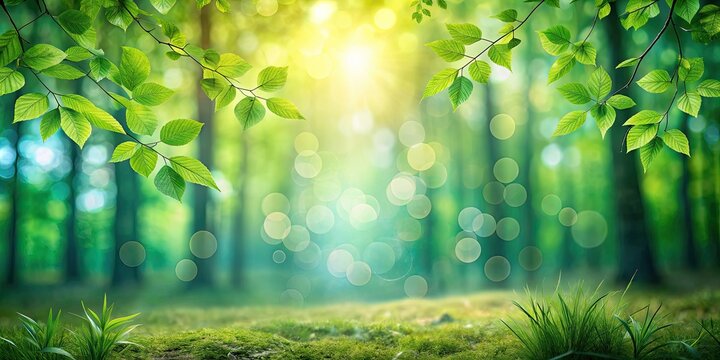 Blurred forest background, 16:9, ideal for website banners, presentations.  Soft focus, autumn leaves, text space.