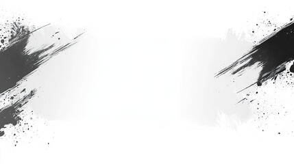 Abstract grayscale ink splatters on white background.