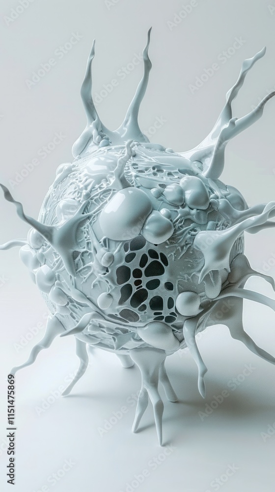 Fototapete captivating abstract alien creature with complex intricately detailed organic structures and fluid b