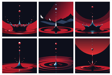 Artistic Abstract Illustration of Circular Object Creating a Splash Crown.