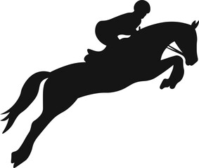A horse raider racing vector illustration black color silhouette with white background