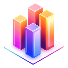 Growth bar graph icon, visually represents upward trends, suitable for data analysis, presentations, and business reports, transparent background