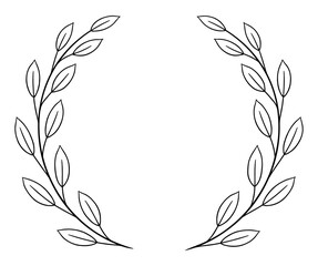 Hand-drawn laurel wreath frame