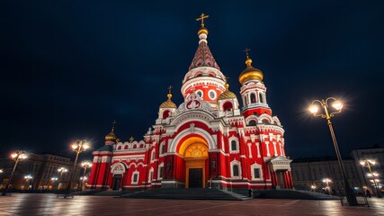 Obraz premium Church of the Savior on Spilled Blood, St. Petersburg, Russia - AI Photorealistic, Vivid Colors, Stunning Architecture