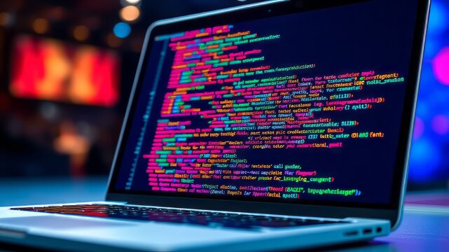 Close-up Laptop Screen CSS Code - AI Photo, Web Design, Coding, Programming, Website Development, 