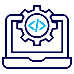 Laptop development Outline Color icon