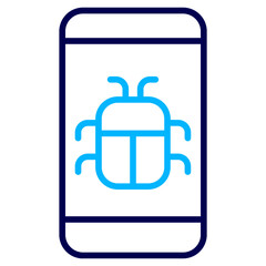 Mobile Bug Outline Color icon