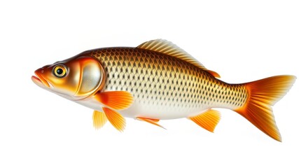 Colorful Common Carp Fish, Isolated, High-Resolution, Studio Shot