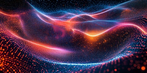Fototapeta premium Neon grids forming intricate futuristic abstract patterns. Generative AI