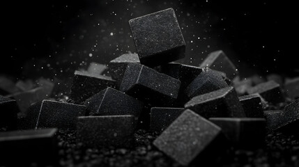 Dark Cubes 3D Illustration
