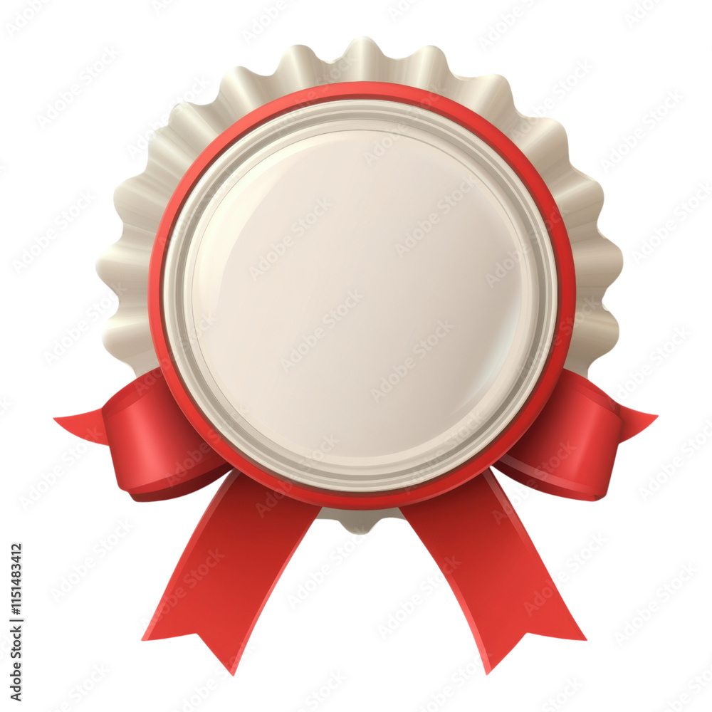 Poster certificate icon featuring a ribbon seal, designed for digital use, transparent background for versa