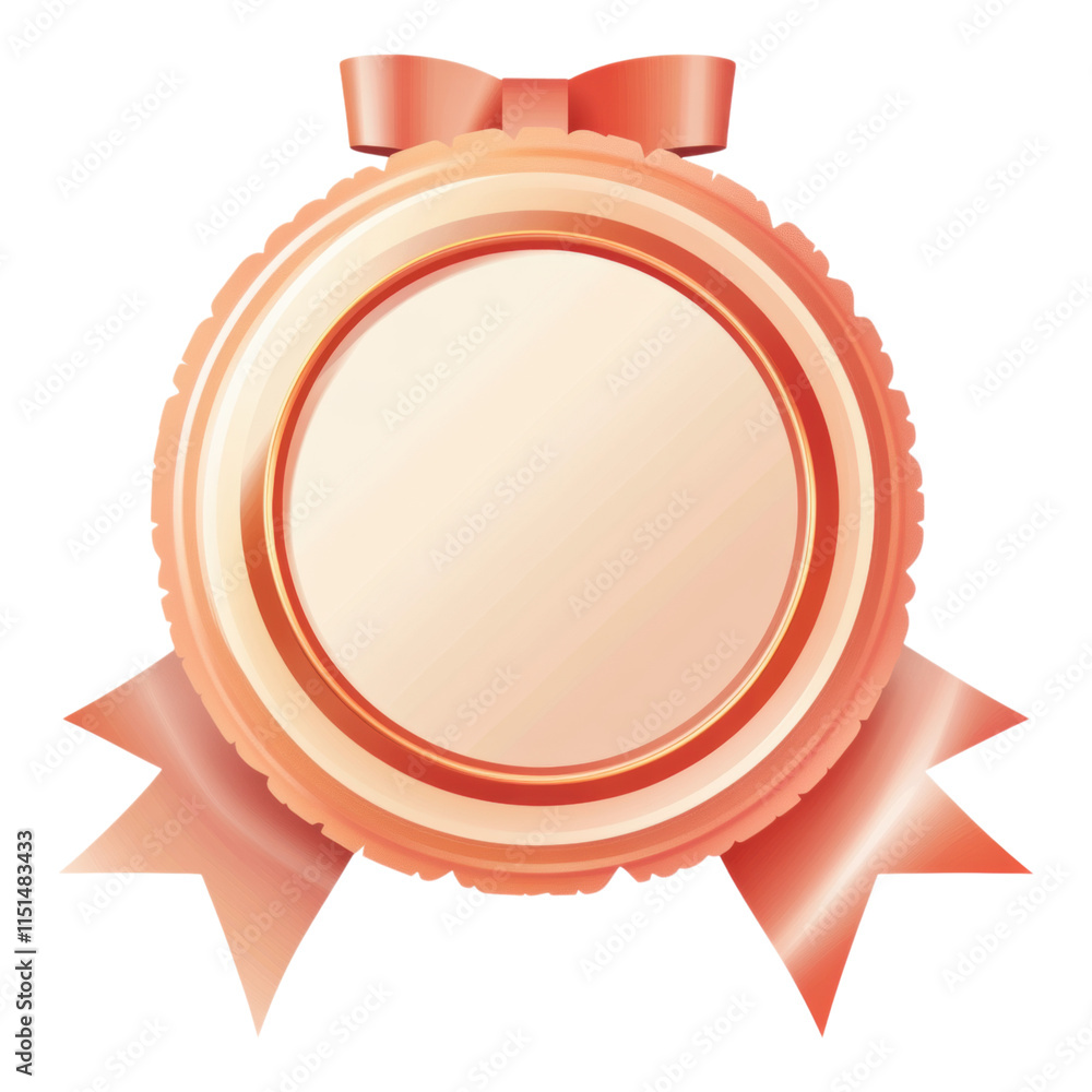 Poster certificate icon featuring a ribbon seal, designed with a transparent background for versatile use a