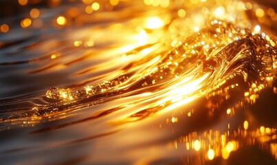 Obraz premium Liquid reflections glowing with radiant abstract highlights. Generative AI