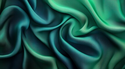 Obraz premium A fabric-inspired texture with dynamic folds and gradients of emerald green and navy