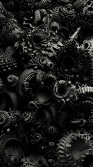 Monochrome 3D Abstract Background