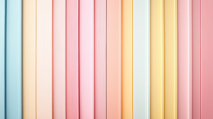 Pastel Rainbow Wooden Planks Color Palette, Texture, Background. Generative Ai.