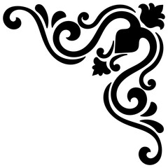 Vintage corner, vintage pattern for text, baroque decoration