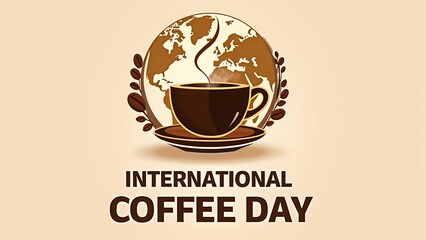 Coffee Day logo showcasing a cup of coffee, representing a cozy atmosphere and love for coffee, generative ai