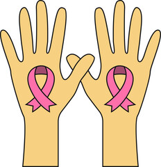 Purple World cancer day icon. Vector awareness ribbon isolated on transparent background. International Day of cancer, World Cancer Day. Vector