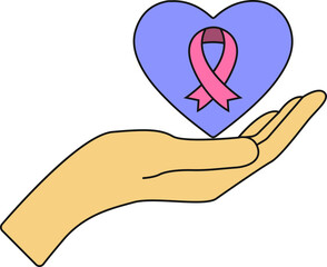 Purple World cancer day icon. Vector awareness ribbon isolated on transparent background. International Day of cancer, World Cancer Day. Vector