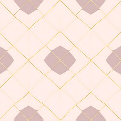 Elegant Gold and Blush Pattern: This seamless pattern features delicate gold lines and soft blush circles, creating a refined and sophisticated aesthetic.