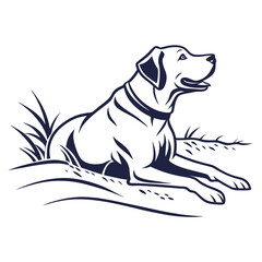 Obraz premium dog-relax-beach--white-background-logo- (1).eps
