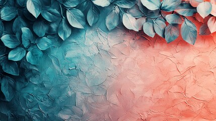 A gradient overlay texture blending coral and turquoise, creating a tropical-inspired design