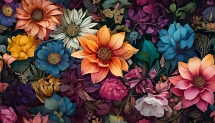 A colorful bouquet of vibrant flowers showcasing nature's beauty in a bright and cheerful arrangement