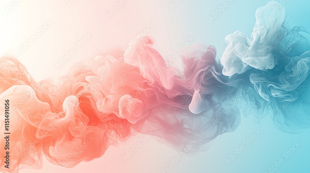 Poster a smooth gradient background blending coral and powder blue, adding a soft yet modern touch