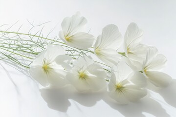 Obraz premium a close up of white flowers with delicate stems