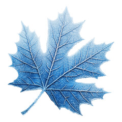 Fototapeta premium Frosted Leaf Emblem, a winter-inspired design featuring a frosted leaf on a transparent background, perfect for seasonal themes and decoration