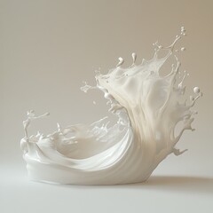 a milk splash forms a wave