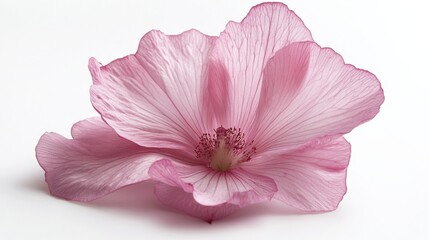 Obraz premium pink flower with thin petals on white background
