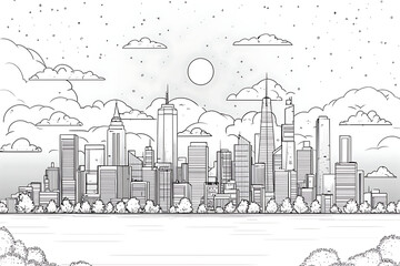 Cityscape Dreams: A Vibrant Urban Illustration"
