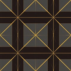 Geometric Black and Gold Pattern: This seamless pattern features a captivating interplay of black and gold geometric shapes, creating a sophisticated and stylish backdrop for your design projects.