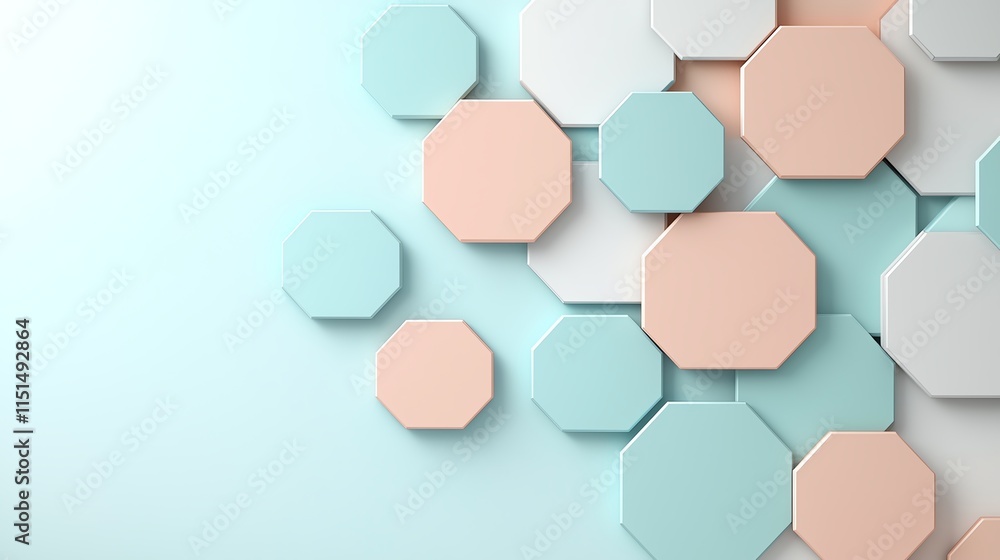 Poster a geometric abstract design featuring overlapping triangles with gradients of teal and gold
