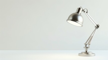 A clean, minimalist desk lamp with a sleek design, isolated on white to show its details.