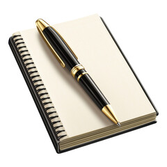 Naklejka premium Journal icon featuring a sleek pen, designed for digital use, perfect for note-taking and writing applications, transparent background for versatility