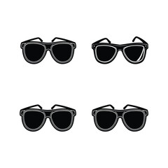 Sunglasses Silhouette Vector Illustration - Black Design

