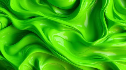 Obraz premium Green Cream Texture Waves, Abstract Art, High Resolution, Aesthetic, Modern, Nature, Beauty, Creamy, Smooth, Soft, Waves, Depth, Lighting, Mood