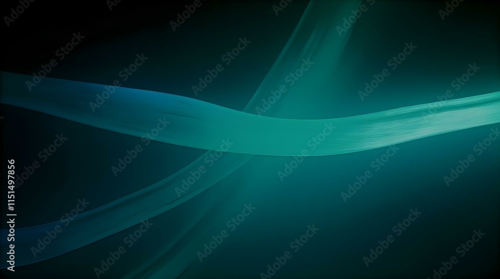 Poster an abstract background with flowing, curved lines of light green and teal against a darker teal or b