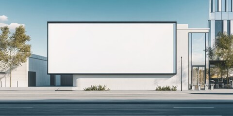 Obraz premium Vertical billboard screen mockup featuring a large advertising space ideal for showcasing creative ads. This vertical billboard screen serves as a versatile platform for impactful advertising.