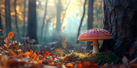 Discover the enchanting beauty of fungus in mushrooms found in the forest, thriving among majestic trees. Experience the captivating allure of nature through these unique mushrooms and fungus.